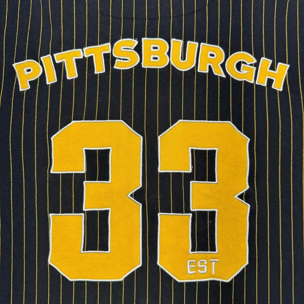 Pittsburgh Steelers Baseball Jersey Style Hoodie Sweater NFL Team Men's‎ Size S